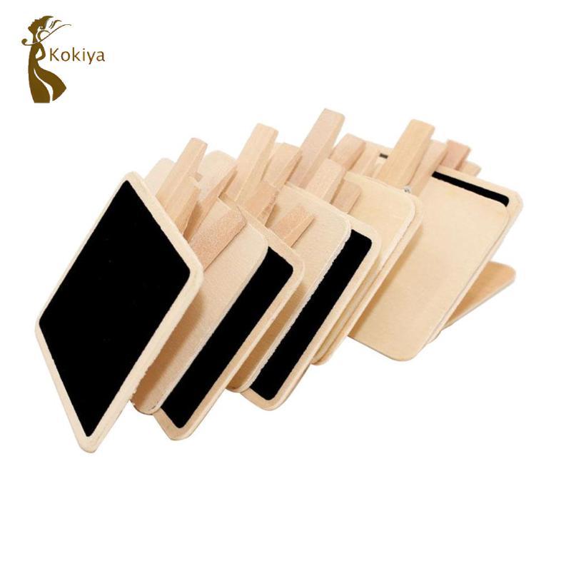Kẹp bảng đen Mini - Dấu hiệu thẻ bảng phấn 10 bộ, bảng tin gỗ