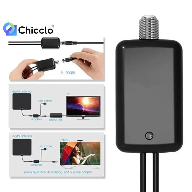 [chiccloset0] Bộ khuếch đại ăng-ten TV kỹ thuật số Tăng cường tín hiệu Ăng-ten TV độ phân giải cao 4K UHD Bộ thu tín hiệu Ăng-ten TV Tăng cường tín hiệu Đẹp