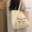 YOHOO!/ sang trọng Phong cách Hàn Quốc ins Phong cách cổ điển Tiếng Anh Tất cả các trận đấu Túi vải đeo vai màu trơn Túi mua sắm Túi đi học Nữ