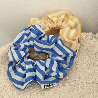 Hululu / Hàn Quốc Xanh Trắng Sọc Vải Scrunchy Dây Buộc Tóc Sức Sống Cao Cấp Đầu Dây Buộc Hoa Phong Cách Mới Dây Tóc
