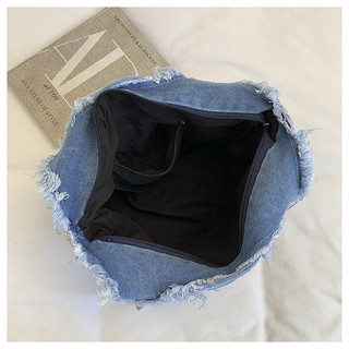 Túi tote thêu hoa hạng nặng độc đáo bằng vải denim đã giặt