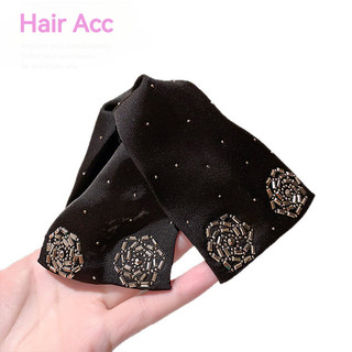 Cao Cấp Vải Đen Tam Giác Lấy Kẹp Nữ Kim Cương Giả Hoa Trang Trí Đầu Lưng Tóc Cá Mập Kẹp Tóc Sang Trọng Kẹp Tóc