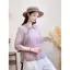 Mùa hè Phong cách mới Retro Nghệ thuật Phong cách dân tộc Áo sơ mi ve áo chéo Áo Cardigan phong cách Trung Quốc Khóa áo sơ mi nữ