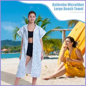 Khăn bơi Microfiber Khăn đi biển lớn Nhẹ Nhanh khô thấm hút Chăn có mũ trùm đầu Phụ kiện tắm cho mueadsyvn