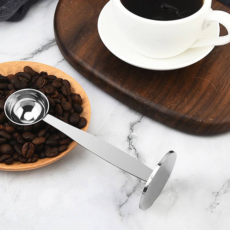 WHPHous-t Muỗng Tamper Đứng 15ml 2 trong 1 bằng thép không gỉ, đo bột cà phê, di động, dụng cụ gia vị nhà bếp