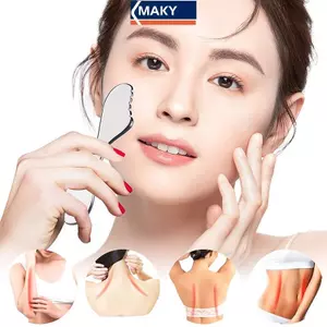 MAKY Thép không gỉ Gua Sha Ban Cạo Cơ Thể Massage Nâng Cơ Mặt Để Thư Giãn Cơ Mềm Khăn Giấy Giảm Đầu Ne Ba Đau VN