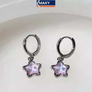 Mặt Dây Chuyền và Bông Tai Gothic Vintage Y2K EMODáng cổ tích với đá ngôi sao, phù hợp cho egirl
