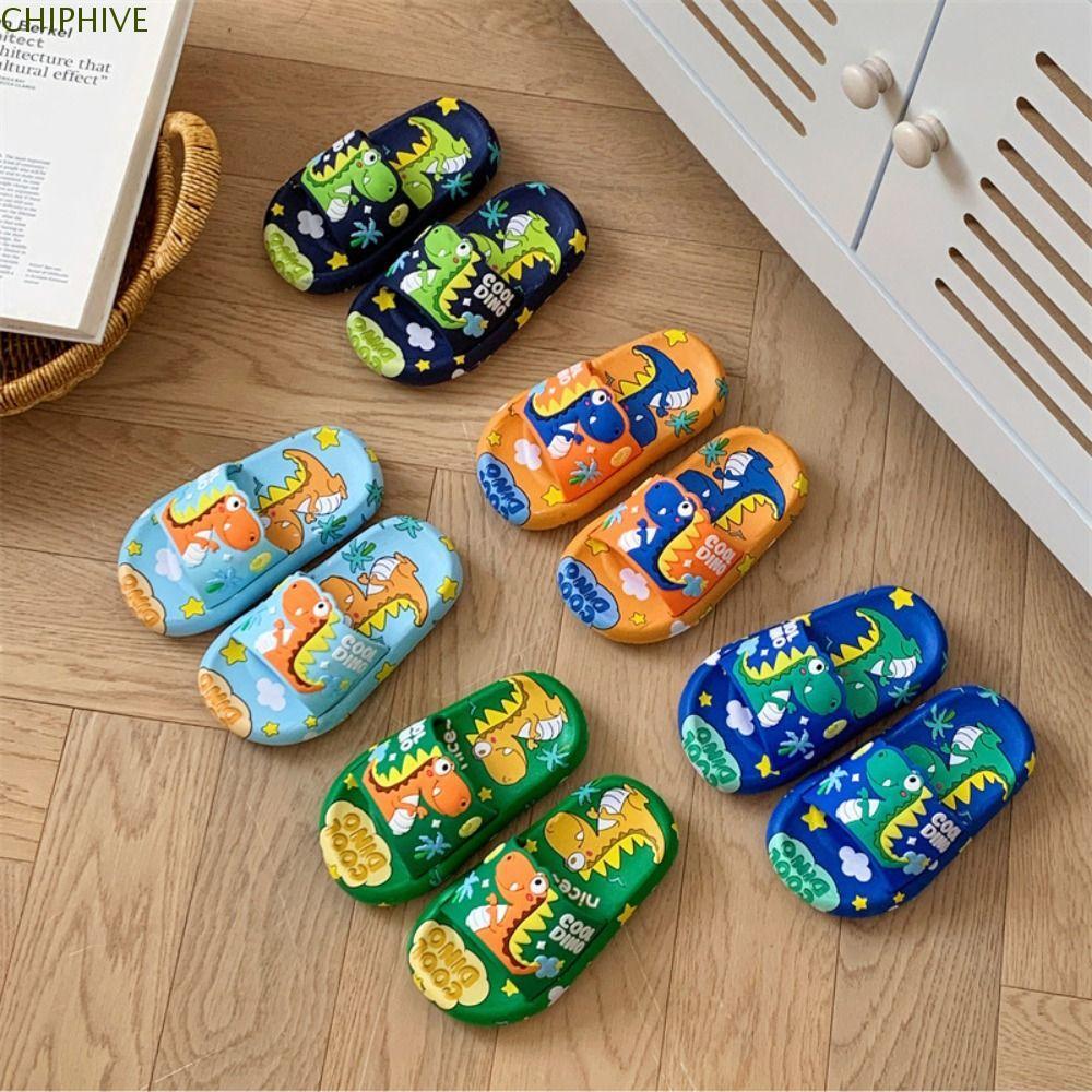 Dép Khủng Long Dễ Thương CHIPHIVE, Dép Hoạt Hình EVA Hoạt Hình, Nền Tảng Màu Trơn Sáng Tạo Chống Trơn Trượt Dép Phòng Tắm Trẻ Em Đi Biển