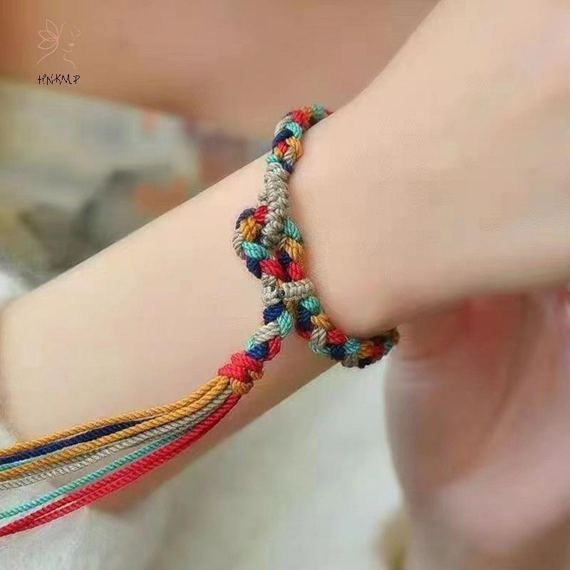 Dây đeo cổ tay handmade Tây Tạng, phong cách dân tộc với dây kéo điều chỉnh