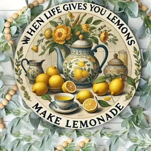 CIFbuy Vintage Lemon Metal Sign Trang trí tường cho quầy Bar nhà bếp