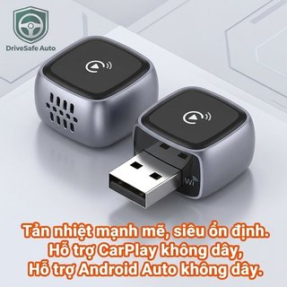 Không Dây CarPlay Android Auto Dongle 2 Trong 1 Tự Động Kết Nối Điều Khiển Bằng Giọng Nói Rộng Phù Hợp Với Xe Ô Tô Có Dây