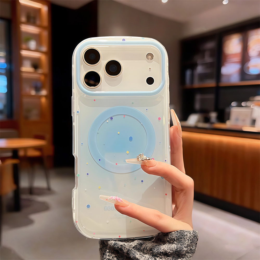 Ốp điện thoại từ tính màu mực chất lượng cao cho iPhone 17 Pro Max 16 13 14 15 pro max Bảo vệ ống kính chống rơi Vỏ cứng bảo vệ điện thoại
