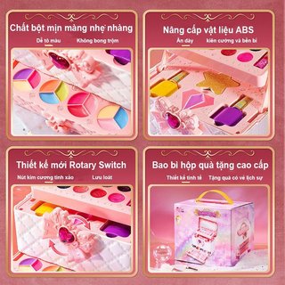 Bộ trang điểm trẻ em Bộ đồ chơi Hộp mỹ phẩm an toàn gốc nước Đồ chơi Bộ quà tặng trang điểm công chúa