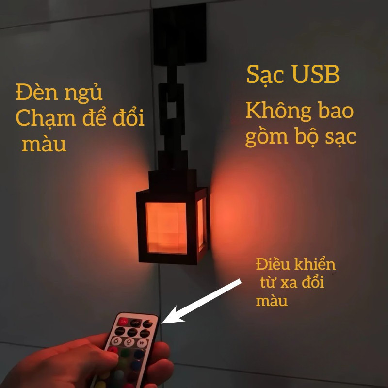 Đèn Ngủ Pixel In 3D – Đổi 16 Màu Có Remote, Treo Tường Trang Trí Phòng Ngủ & Phòng Game