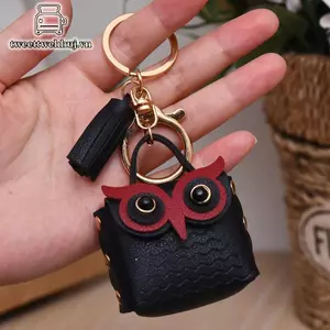 Tweeduj Túi Chìa Khóa Dễ Thương Cú Ví Đựng Tiền Xu Mini Túi Học Chìa Khóa Ô Tô Mặt Dây Chuyền Ví Nữ Da Ví Đựng Tiền Xu Móc Khóa VN