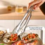 Kẹp nướng thịt bằng thép không gỉ 304, kẹp thực phẩm dày dặn, dùng trong nhà bếp, dùng để kẹp bít tết.