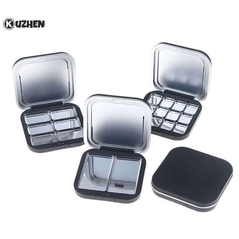 KUZHEN Trống Vuông Trang Điểm Bảng Hút Từ Tính Có Gương Phấn Mắt Blush Matte Box Có Chảo Mỹ Phẩm Blush Hộp Đựng HOT