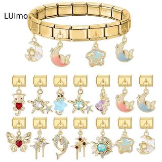 Mặt dây chuyền hạt vòng tay vintage màu vàng, thép không gỉ, thời trang cho bé gái và thanh thiếu niên