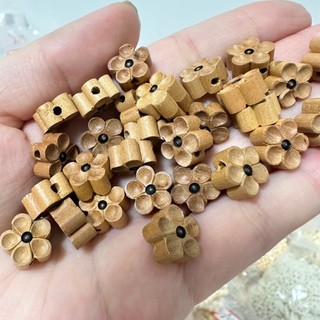 Gỗ Đào Năm Cánh Hoa Đào DIY Hạt Phụ Kiện Trang Sức Điện Thoại Di Động Dây Chuyền Vòng Tay Túi Treo Vòng Cổ Nguyên Bản XFDN