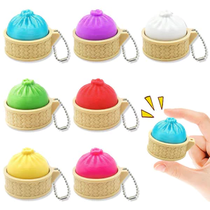< Pluscloth > Đồ chơi Fidget bánh bao in 3d có dây chuyền bóng – Đồ chơi để bàn hấp giảm căng thẳng cho văn phòng tại nhà Giải nén lo âu Món quà hoàn hảo cho người mua Đông Nam Văn phòng Des