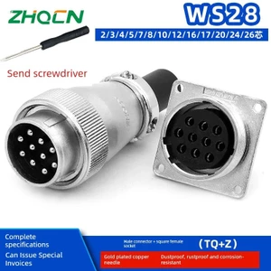 Cắm Hàng Không WS28-2 Core3-4-8-7-10-12-16-17-20P24 Pin 35 Lỗ TQ / Z Ghế Vuông