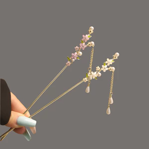 Phong Cách Trung Hoa Tua Rua Hoa Kẹp Tóc Cao Cấp Sang Trọng Kẹp Tóc Cổ Điển Đơn Giản Kẹp Tóc Hanfu Cổ Sườn Xám Kẹp Tóc Mũ Đội Đầu