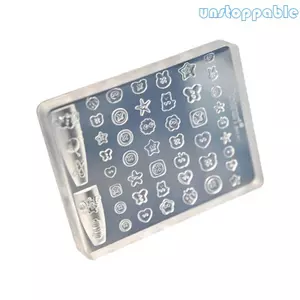 Unstop * Khuôn làm móng tay hình nút hoạt hình chi tiết được làm bằng chất liệu silicon linh hoạt
