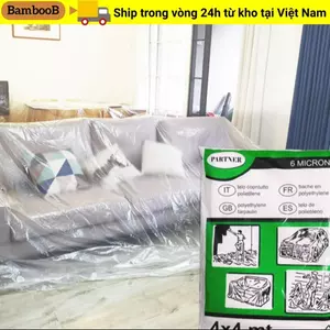 Vỏ chống bụi chống nước BAMBOOB, Phim che mặt bảo vệ nội thất bằng nhựa, Phim bảo vệ chống bụi trong suốt dùng một lần Nhà bếp phòng khách