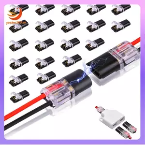 20 Đầu nối cắm hai dây, Đầu nối dây LED 2 chân có thể cắm được, có khóa đầu nối dây nhanh