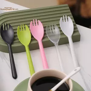 TRTR 100 Chiếc Chia Cá Nhân Muỗng Dùng Một Lần Nĩa Có Thể Phân Hủy Thìa Kem Bền Đẹp Thân Thiện Với Môi Trường Món Tráng Miệng Bánh Muỗng VN
