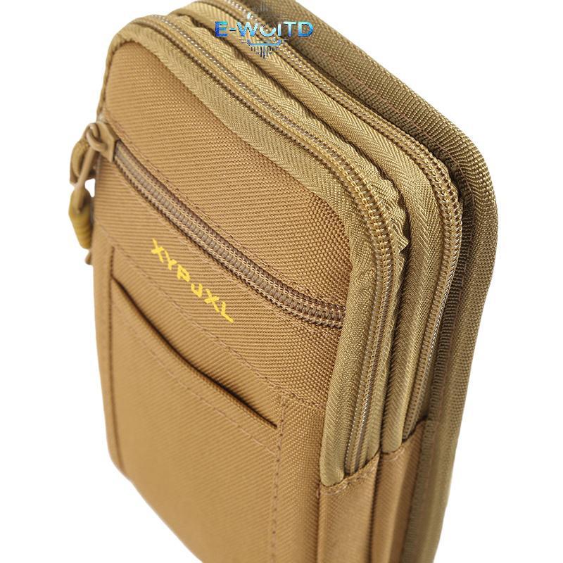 E-WOITD Nam Canvas Điện Thoại Di Động Ví Mini Đồng Xu Nhỏ Vuông Thắt Lưng Túi Đa Năng Fanny Ví Túi Người Thiết Kế Nhà Thơ Eo Pa E-WOITD