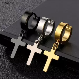 Bigapple Unisex Thép Không Gỉ Punk Kẹp Trên Tòn Ten Bông Tai Tam Giác Ngôi Sao Gothic RDG
