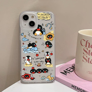 Ốp Lưng IPhone 15 XR 16 11 13 14 12 Pro Max7 8Plus X XS Max Ngôi Sao Chim Cánh Cụt Vui Nhộn Cá Trái Tim