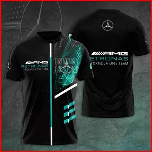 ST2 F1 Mercedes AMG Huấn Luyện Áo Thun Thể Thao Thường Ngày Tee Thời Trang Nam Tay Ngắn Plus Size TS2