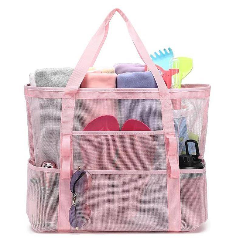 {BUDDI} Túi đi biển lưới lớn chống nước Tote chống cát có 2 tay cầm Túi đựng phòng tập thể dục bể bơi du lịch cho gia đình {buddingenergy}