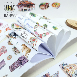JIANWU 20 Tờ / cuốn Vintage City Garden Hoa Phong Cảnh Chất Liệu Cắt Kéo Sổ Lưu Niệm Miếng Dán Sách Sáng Tạo Tạp Chí Văn Phòng Phẩm