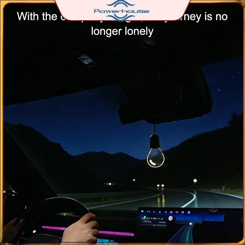 POWER Di Động Treo Nội Thất Ô Tô Mặt Dây Chuyền Phát Sáng Led Retro Bóng Đèn Nhỏ Treo Xe Trang Trí Lý Tưởng Cho Hành Trình Dài & Sử Dụng Hàng Ngày.