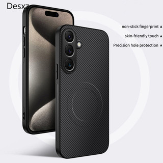 Vỏ bọc từ tính bằng da bằng sợi Carbon cho Samsung Galaxy A54 A34 A24 A14 5G 4G Vỏ mờ sang trọng chống sốc Sạc không dây Vỏ chống sốc