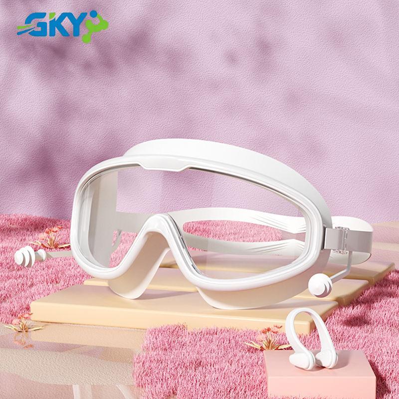 GKY 2025 Kính Bơi Khung Lớn Cho Người Lớn Trẻ Em Kính Bơi Antifog Chất Lượng Cao Chống Thấm Nước HD Bơi Kính Mắt Thiết Bị Bơi GKY