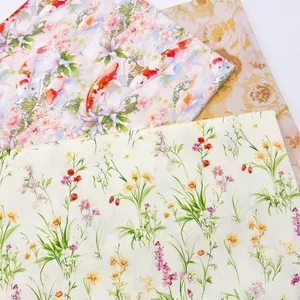 Phong Cách Mục Vụ Vải Cotton Nguyên Chất 20 Đếm Cotton In Vải Cotton Lụa Vải Cotton 60S Quần Áo Vải diy Handmade Đầu Vải 5.5