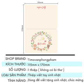 Thiệp Chúc Mừng Cute Hoa Lá Hoạt Hình Mini Dễ Thương Viết Tay Tặng Bạn Bè Người Yêu Timo GQ48