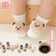 Bé Xuân Thu Chống Trơn Trượt Sàn Tất Sơ Sinh Mỏng Phong Cách Tập Đi Tất Bé Loại A Giữa Ống Cotton Mùa Hè DOVC
