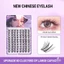 Fox Effect Lông mi giả 10-13mm Hỗn hợp C Curl Phong cách Trung Quốc Cụm mi lông tơ màu vàng tự nhiên để trang điểm sân khấu ảnh hàng ngày