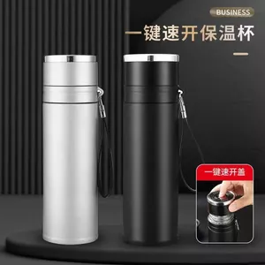 Cốc giữ nhiệt bằng thép không gỉ 316 Nắp mở bằng một cú nhấp chuột Chai nước di động Tách nước trà Xe thể thao ngoài trời B70V