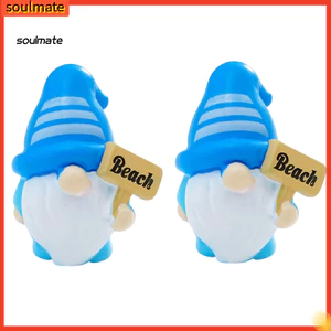 Linh hồn| Mini Gnome Figurine 2 Chiếc Mini Mùa Hè Gnome Tượng Nhỏ – Gnome Nhựa Đi Biển Cho Tiệc Hồ Bơi Ủng Hộ Trang Trí Bánh Tự Làm Vườn Cổ Tích Trang Trí Nhà Dễ Thương Cho Đông Nam