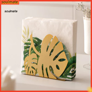 Linh hồn| Trang trí nội thất Hộp đựng khăn giấy Hộp đựng khăn giấy bằng kim loại Monstera Hộp đựng khăn giấy lá nhiệt đới cho bàn ăn nhà bếp – Thiết kế sành điệu Bền bỉ cho Hom