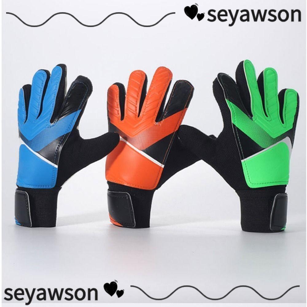 Găng tay thủ môn SEYAWSON, Găng tay bóng đá chống mài mòn chống trượt, Bảo vệ ngón tay Găng tay bóng đá chống nước Trẻ em