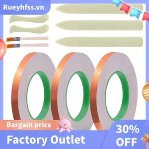 7 / 32inch Mặt Sau Đồng Lá Băng Mặt Sau Lá Đồng Cho Kính Màu 3 Cuộn 55Yards Băng Có Cạp Và Đĩa Bàn Chải