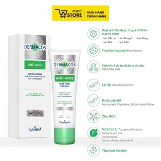 Combo Gel Rửa Mặt & Kem Giảm Bóng Nhờn Dermacos Làm Sạch Sâu, Hỗ Trợ Kiểm Soát Dầu & Cải Thiện Tình Trạng Mụn