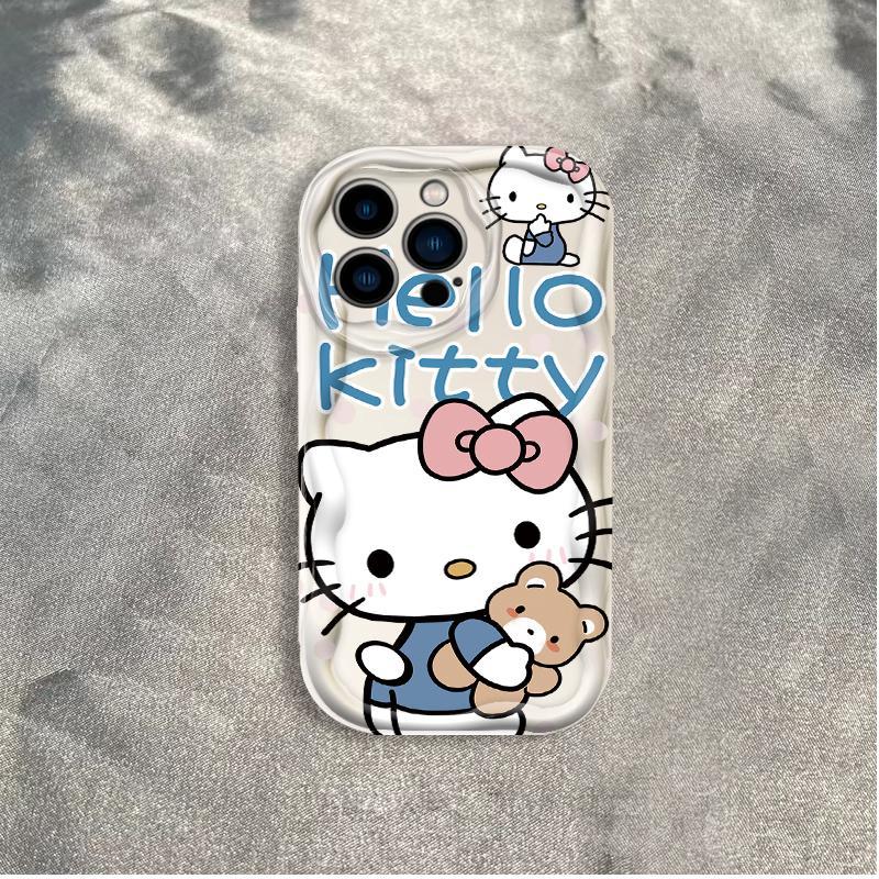 Thích hợp cho iPhone 17 16 15 14 13 12 11 Pro Max Plus 17 AIR 3D Wave Soft TPU Kitty Rilakkuma Vỏ điện thoại chống sốc